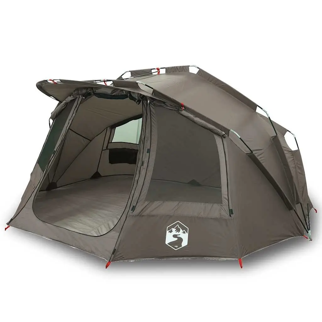 Fishing Tent 5-Person Grey Waterproof Camping Shelter Outdoor Sun Shade