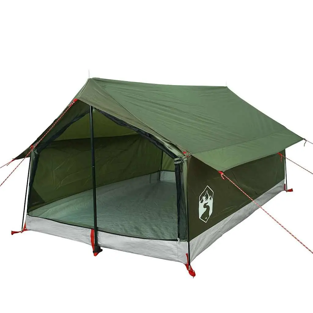 Camping Tent 2-Person Waterproof Mesh Ventilation Mosquito Protection Olive Green