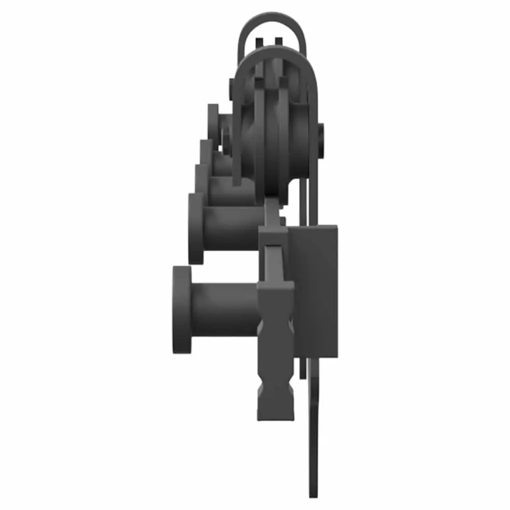 Sliding Door Hardware Kit 152.5cm Steel Track Rail System Black Powder-Coated Internal Bearings