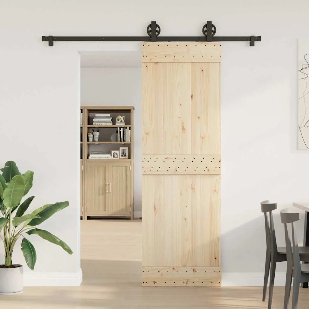 Sliding Door Hardware Kit 183cm Steel Track Rail System with Floor Guide for Smooth Quiet Operation