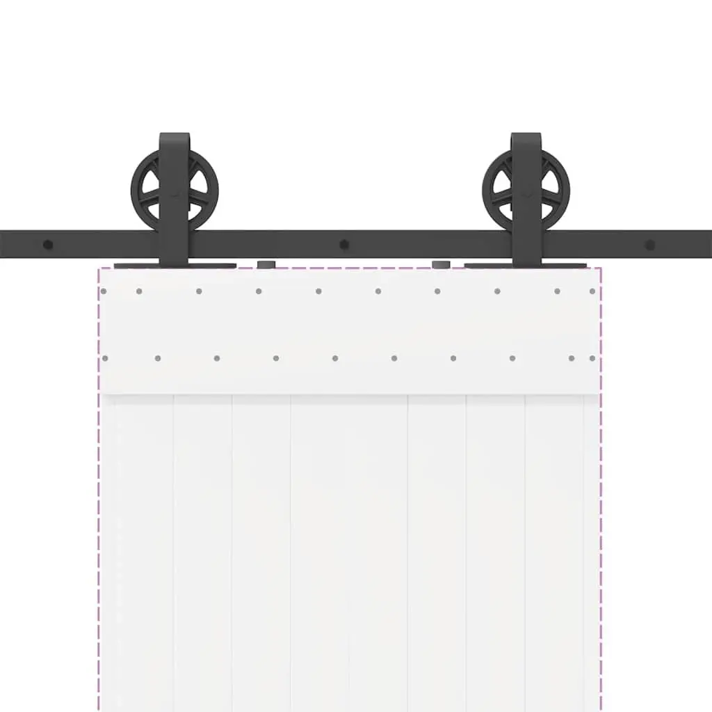 Sliding Door Hardware Kit 183cm Steel Track Rail System with Floor Guide for Smooth Quiet Operation