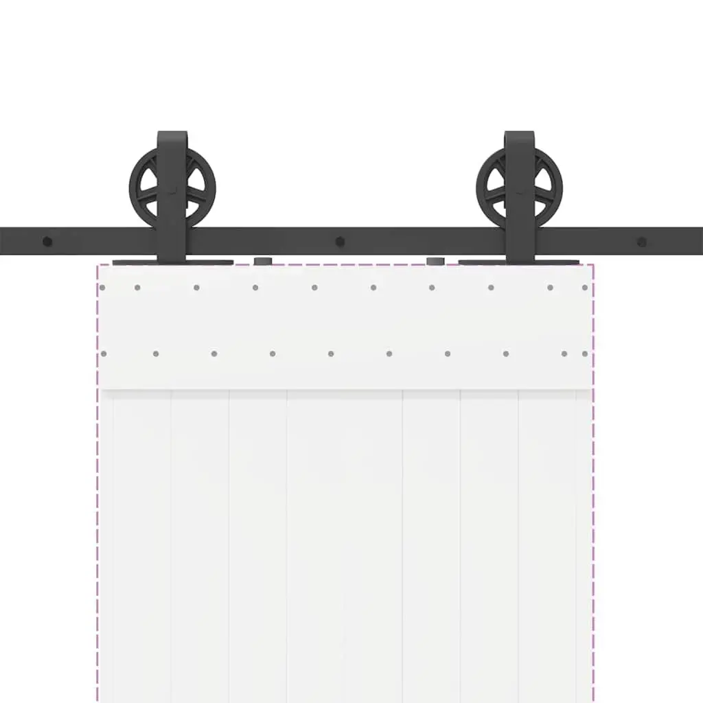 Sliding Door Hardware Kit 200cm Steel Track System with Internal Bearings and Floor Guide