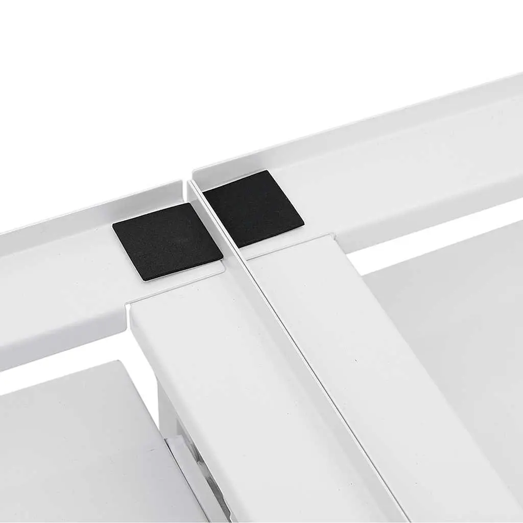 Washing Machine Pedestal White Stable Steel Frame with Pull-Out Storage Shelves