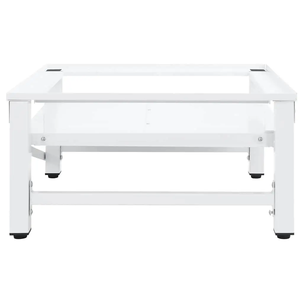 Washing Machine Pedestal White Steel Frame Pull-out Shelf Storage