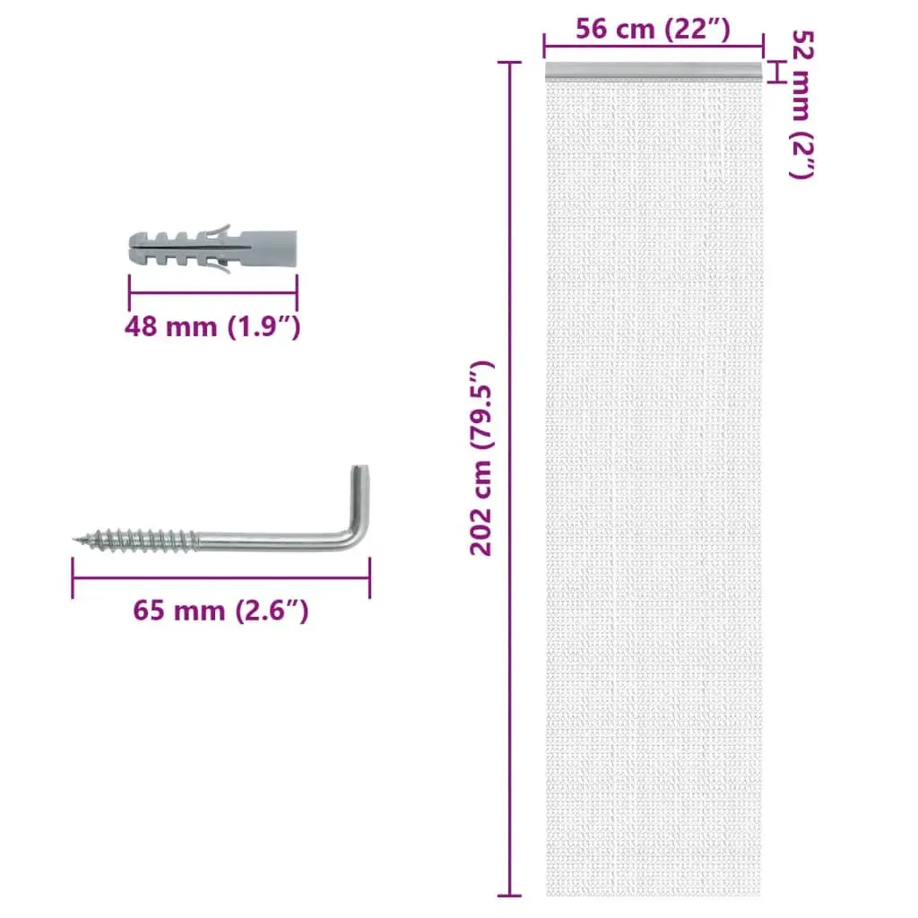 Chain Door Fly Screen 56x202 cm Aluminium Silver Adjustable Insect Barrier