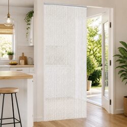 Chain Door Fly Screen 90x212 cm Silver Aluminium Insect Barrier Adjustable