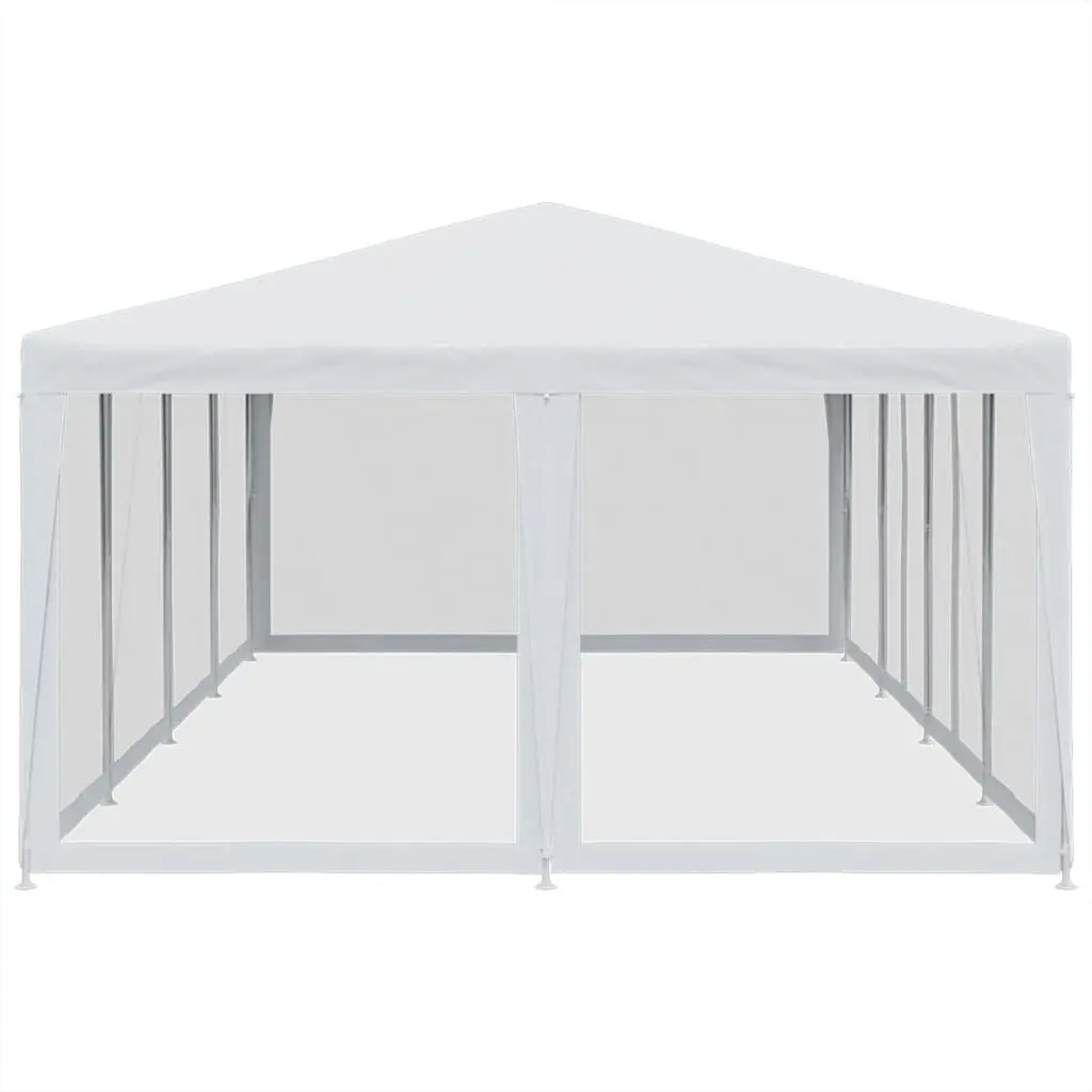 Party Tent 8x4m Outdoor Gazebo with 12 Mesh Sidewalls Water-Resistant Roof Heavy-Duty Iron Frame