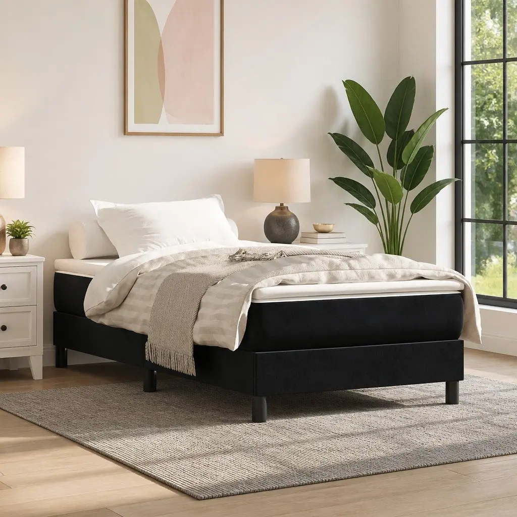 Pocket Spring Bed Mattress King Single Medium Firmness Black Velvet 106x203x20cm