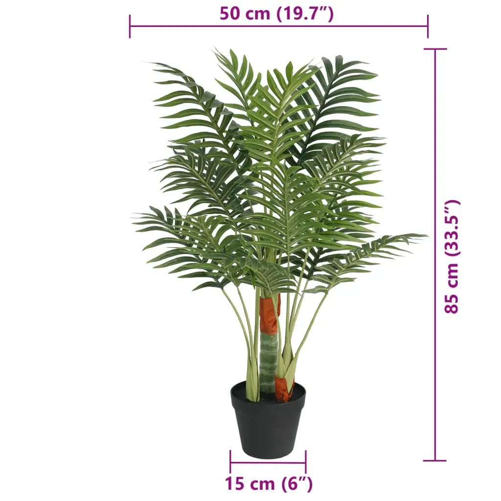 Artificial Palm Tree 85cm Green Indoor Plant with Adjustable Trunks and Sturdy Base
