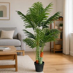Artificial Palm Tree 120cm 3 Trunks Green Indoor Outdoor Decorative Plant Pot