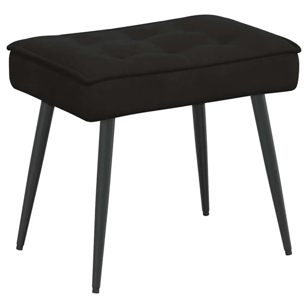 Relaxing Chair Black Velvet Upholstered with Integrated Footrest
