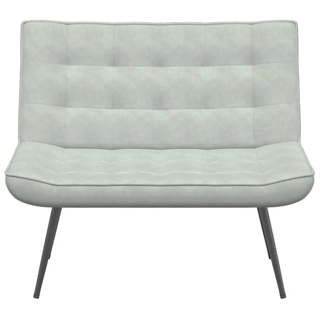 Bench 110cm Grey Upholstered Velvet Seat Backrest Living Room Bedroom Furniture