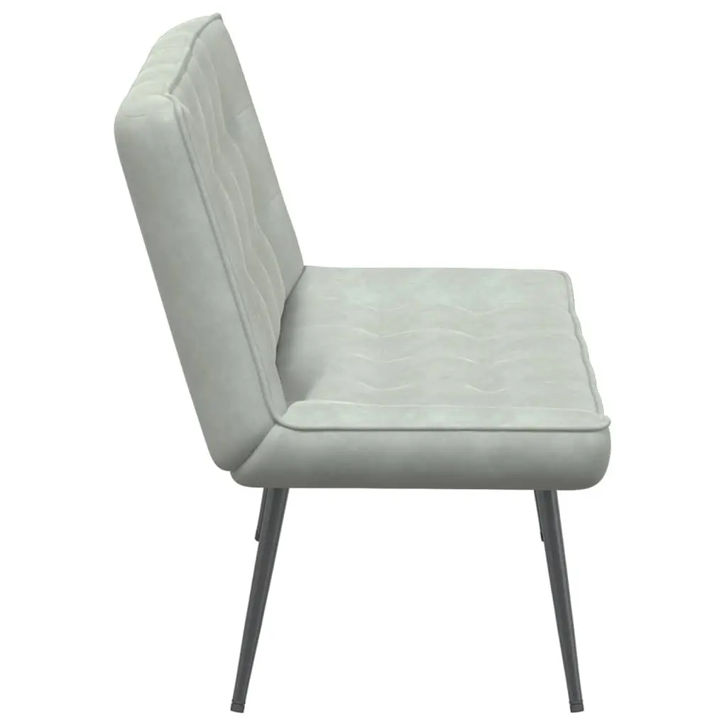 Bench 110cm Grey Upholstered Velvet Seat Backrest Living Room Bedroom Furniture