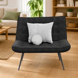 Stylish Black Velvet Bench for Relaxation and Comfort