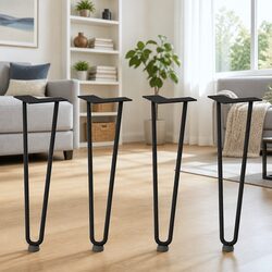 Elevate Your Living Space with Adjustable Hairpin Legs - Black