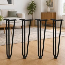 Elevate Your Space with 4 Black Hairpin Legs 42 cm
