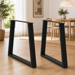 Dining Table Legs V-Shape 2 pcs Black 80x72-73.3cm Steel Adjustable Levellers