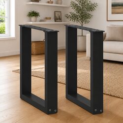 Stylish Black Steel Coffee Table Legs - Set of 2