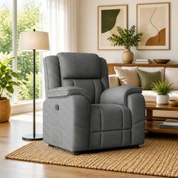 Lounge in Style: Dark Grey Fabric Recliner Chair