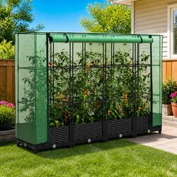 Elevate Your Garden Space with a Greenhouse Cover 160x40x123cm Black