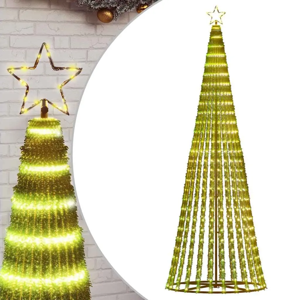 LED Christmas Tree 250cm 475 Warm White Lights 8 Lighting Effects Indoor Outdoor