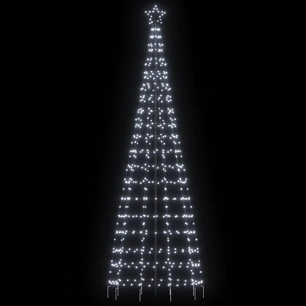 LED Christmas Tree 300cm 570 Cold White Lights Collapsible Indoor Outdoor