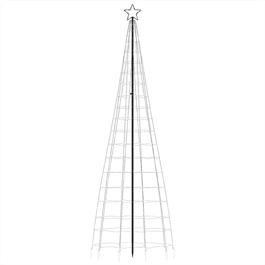 LED Christmas Tree 300cm 570 Cold White Lights Collapsible Indoor Outdoor