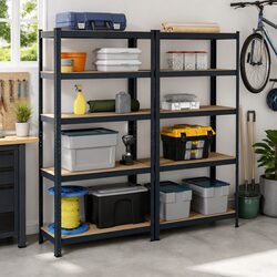 5-Tier Shelving for Enhanced Organization Steel Frame Anthracite 2pc