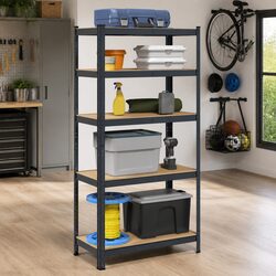 5-Layer Anthracite Steel Shelf for Organizing Your Space