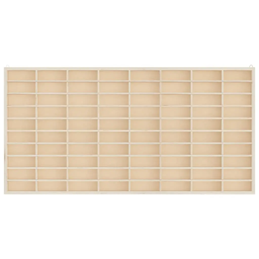 Wooden Wall Mounted Display Case 80 Compartments Organiser