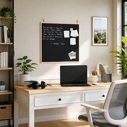 Stylish Chalkboard Display with Pine Wood Frame 60x55 cm