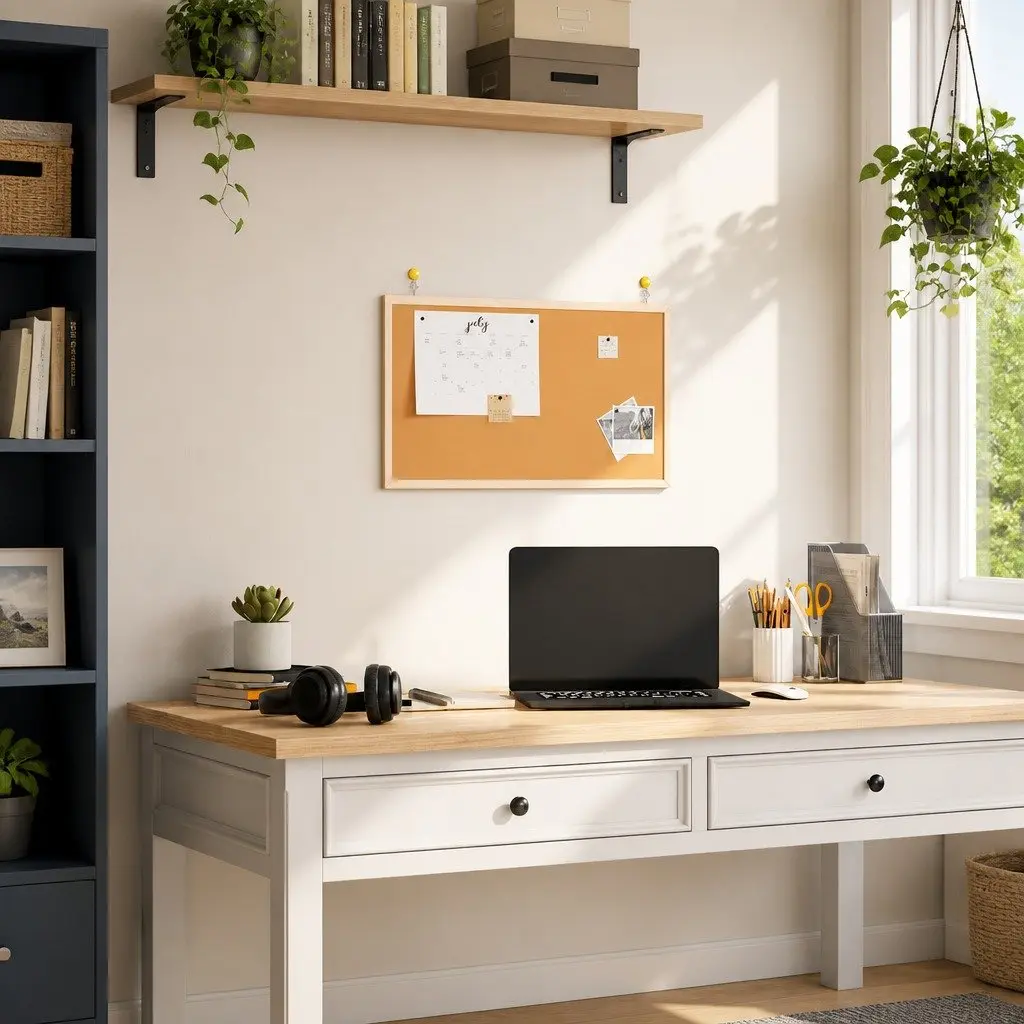 Cork Board 60x40cm Self-healing Surface Solid Pine Wood Frame Office Organization