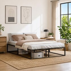 Enhance Your Bedroom with a Stylish Metal Bed Frame 137x187 cm