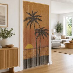 Elegant Insect Door Curtain in Palm Tree Design 90x220 cm