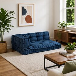 Elevate Your Space with Blue Modular Pallet Sofa Cushions