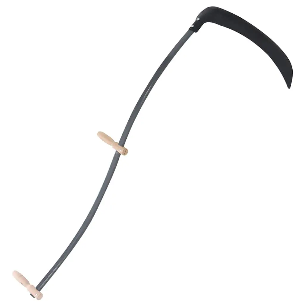 Scythe 145cm Curved Steel Blade Garden Tool with Grinding Stone for Grass Cutting and Weed Removal