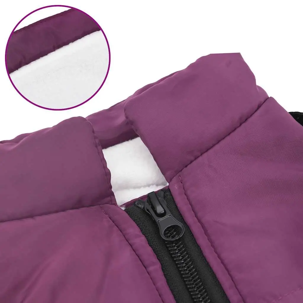 Dog Coat with Built-in Harness Waterproof Reflective Winter Jacket 2XL Purple