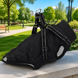 Durable Dog Coat with Built-in Harness for Outdoor Use