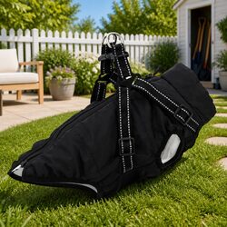 Dog Coat with Built-in Harness Waterproof Reflective Winter Jacket Warm Pet