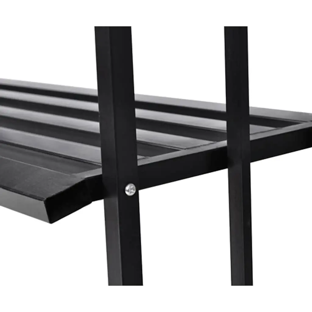 Garden Arch with Bench Outdoor Structure Integrated Seating Black