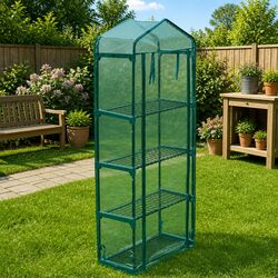 Greenhouse with Shelves for a Thriving Garden Space