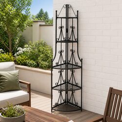 Elevate Your Space with a 5-Tier Black Plant Rack