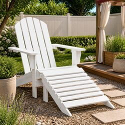 Enhance Your Outdoor Space with a Wooden Chair and Ottoman