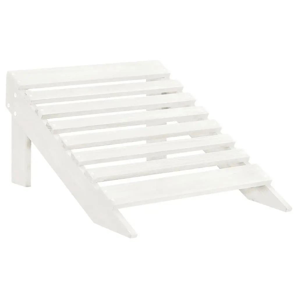 Garden Chair with Ottoman White Wooden Outdoor Armchair Patio Seating
