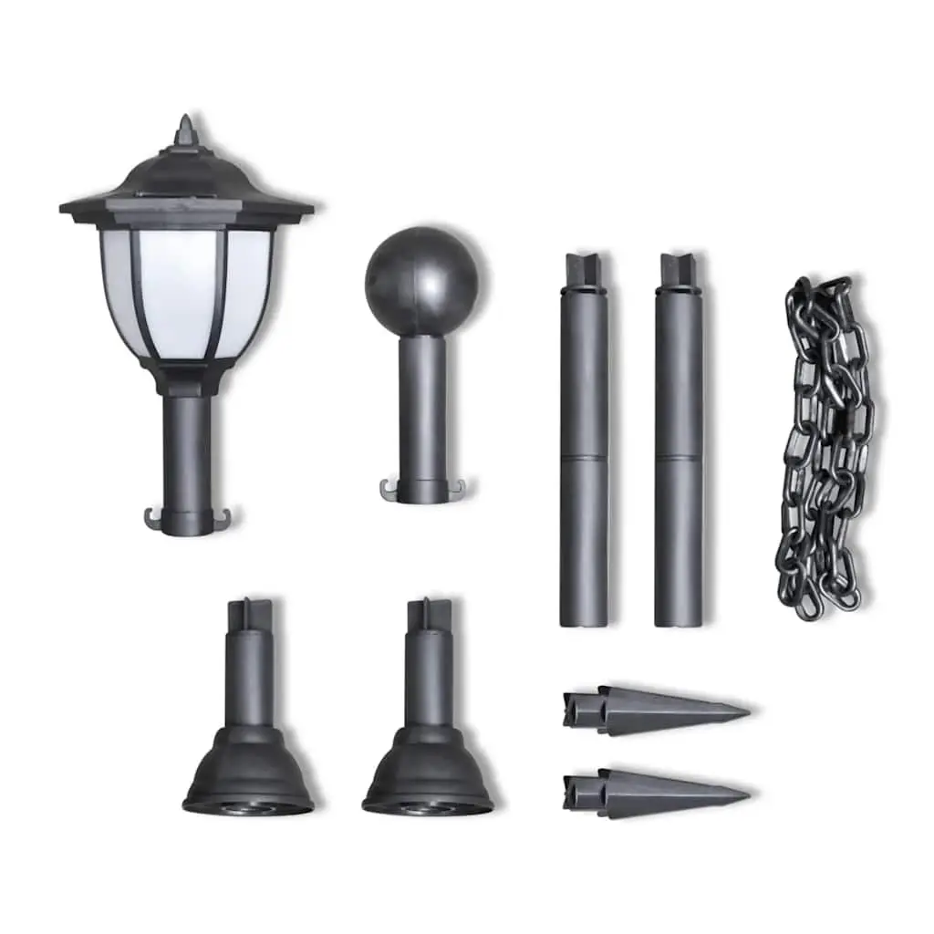 Solar Fence Lights Outdoor Garden Patio Lighting Two LED Lamps with Poles