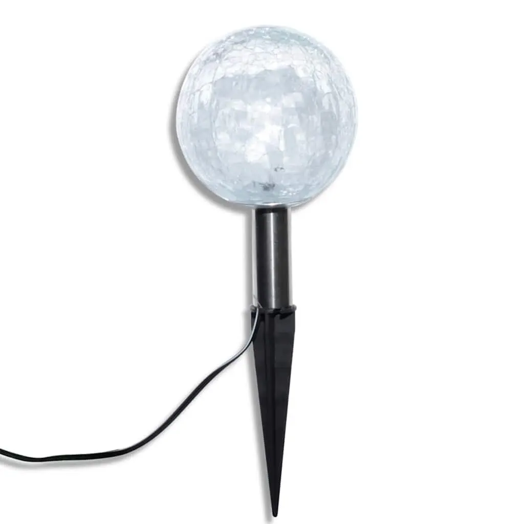 Solar LED Ball Garden Lights Set 3 Piece Automatic On Off at Dusk Solar Powered with Ground Spikes for Outdoor Pathway Lighting