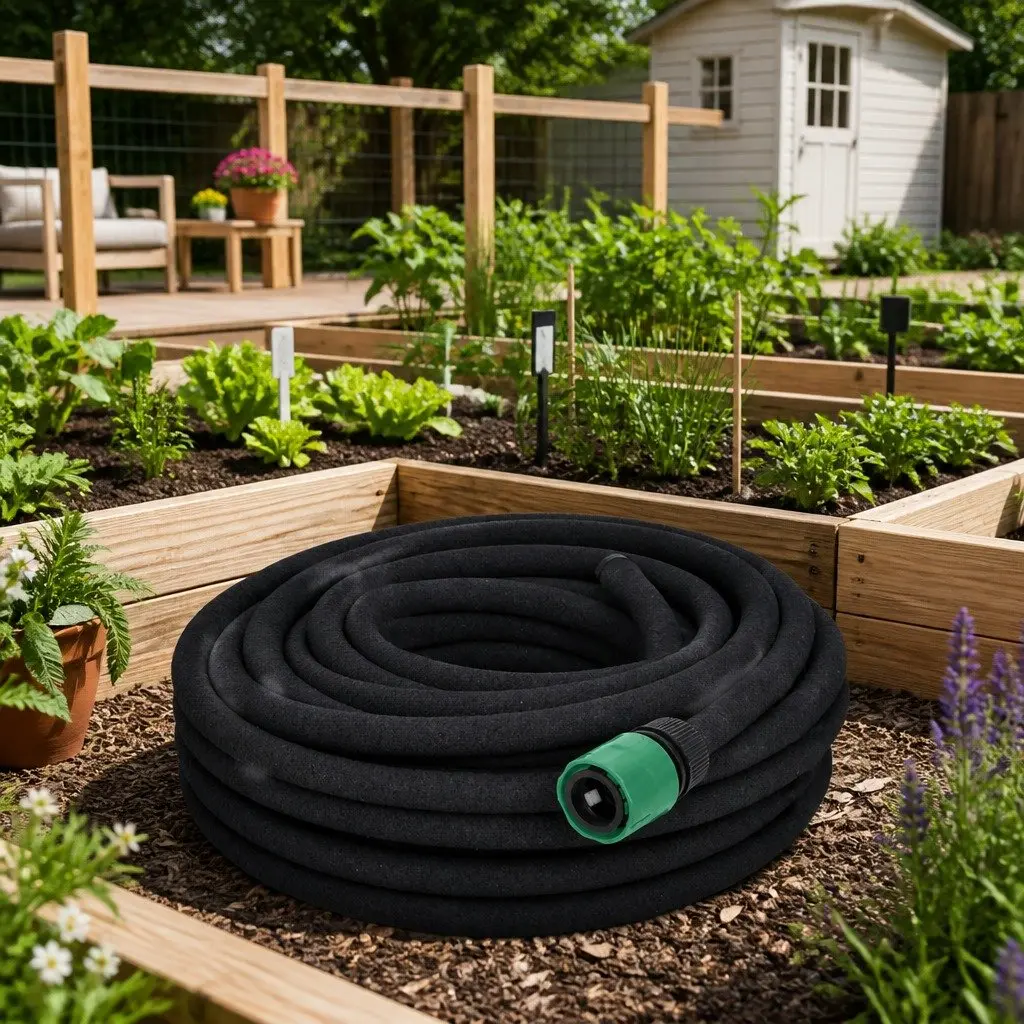 Soaker Hose 50m Flexible Watering Irrigation with Micropores for Even Water Distribution