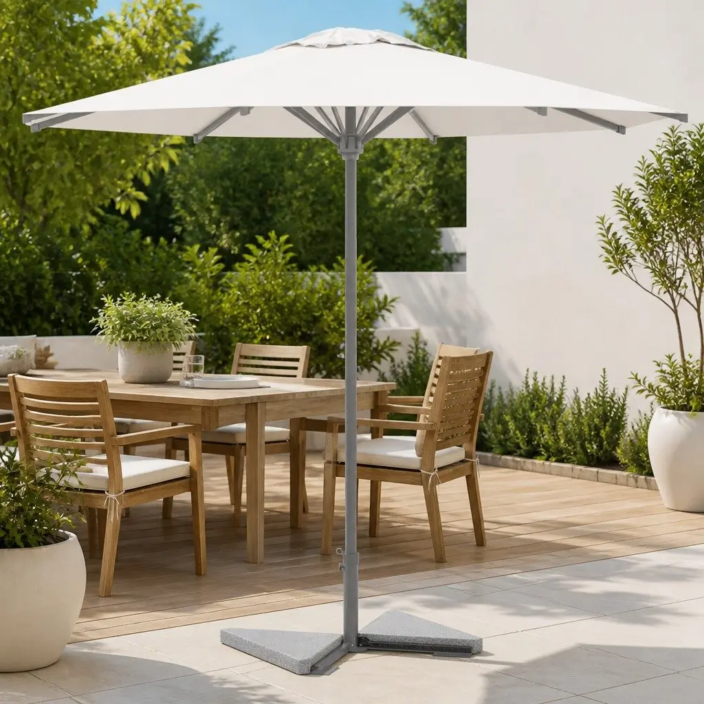 Grey Triangular Umbrella Weight Plates 2 Piece Sturdy Base for Outdoor Parasol Stand Anchor