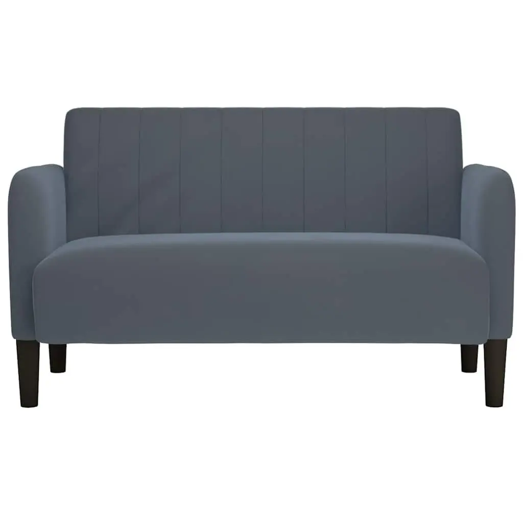 Loveseat Sofa 109cm Grey Velvet Compact Upholstered Two-Seater Furniture