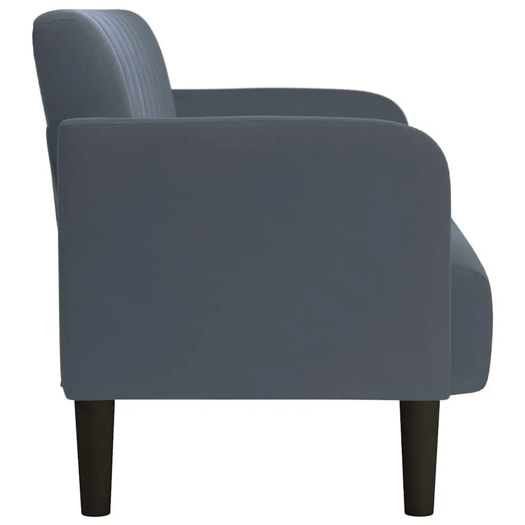 Loveseat Sofa 109cm Grey Velvet Compact Upholstered Two-Seater Furniture